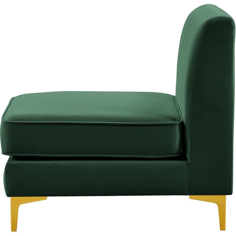 Meridian Furniture Alina Green Velvet Armless Chair