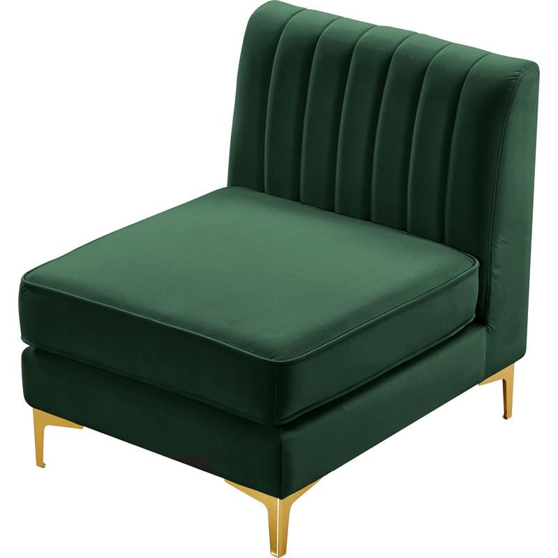 Meridian Furniture Alina Green Velvet Armless Chair
