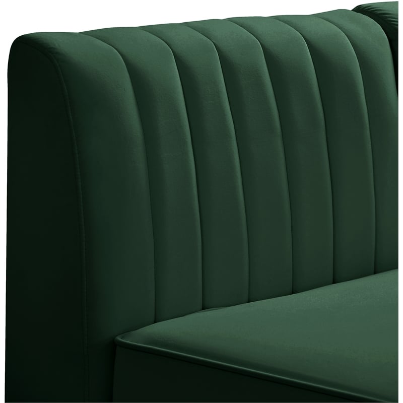 Meridian Furniture Alina Green Velvet Corner Chair