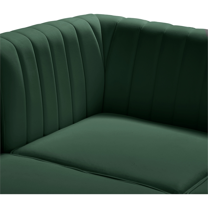 Meridian Furniture Alina Green Velvet Corner Chair