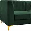 Meridian Furniture Alina Green Velvet Corner Chair