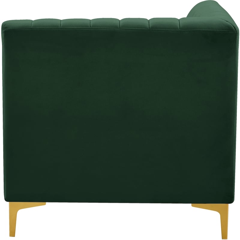 Meridian Furniture Alina Green Velvet Corner Chair
