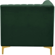 Meridian Furniture Alina Green Velvet Corner Chair