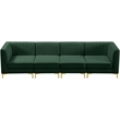 Meridian Furniture Alina Green Velvet Modular Sectional