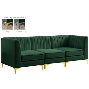 Meridian Furniture Alina Green Velvet Modular Sectional