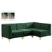 Green/4-Piece: 2 Armless Chair, 2 Corner Chair
