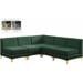 Green/5-Piece: 4 Armless Chair, 1 Corner Chair