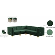 Meridian Furniture Alina Green Velvet Modular Sectional