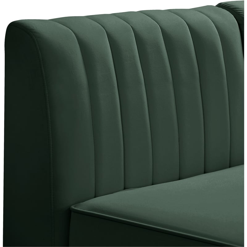 Meridian Furniture Alina Green Velvet Modular Sectional