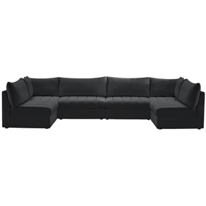 Meridian Furniture Jacob Black Velvet Modular Sectional