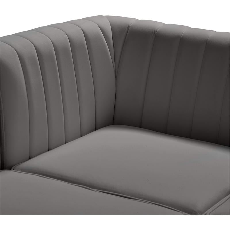 Meridian Furniture Alina Grey Velvet Armless Chair