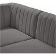 Meridian Furniture Alina Grey Velvet Armless Chair