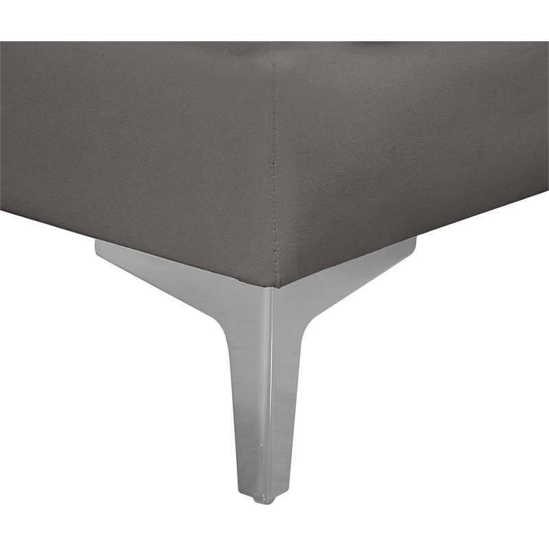 Meridian Furniture Alina Grey Velvet Armless Chair
