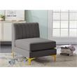 Meridian Furniture Alina Grey Velvet Armless Chair