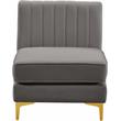 Meridian Furniture Alina Grey Velvet Armless Chair