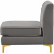 Meridian Furniture Alina Grey Velvet Armless Chair