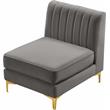 Meridian Furniture Alina Grey Velvet Armless Chair