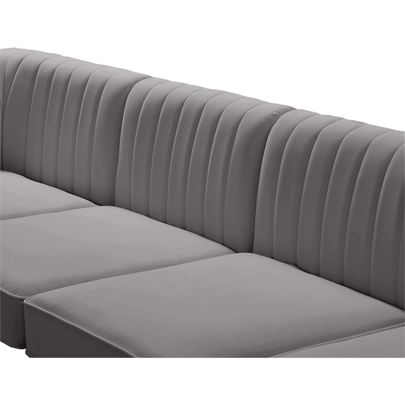 Meridian Furniture Alina Grey Velvet Corner Chair