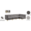 Meridian Furniture Alina Grey Velvet Modular Sectional