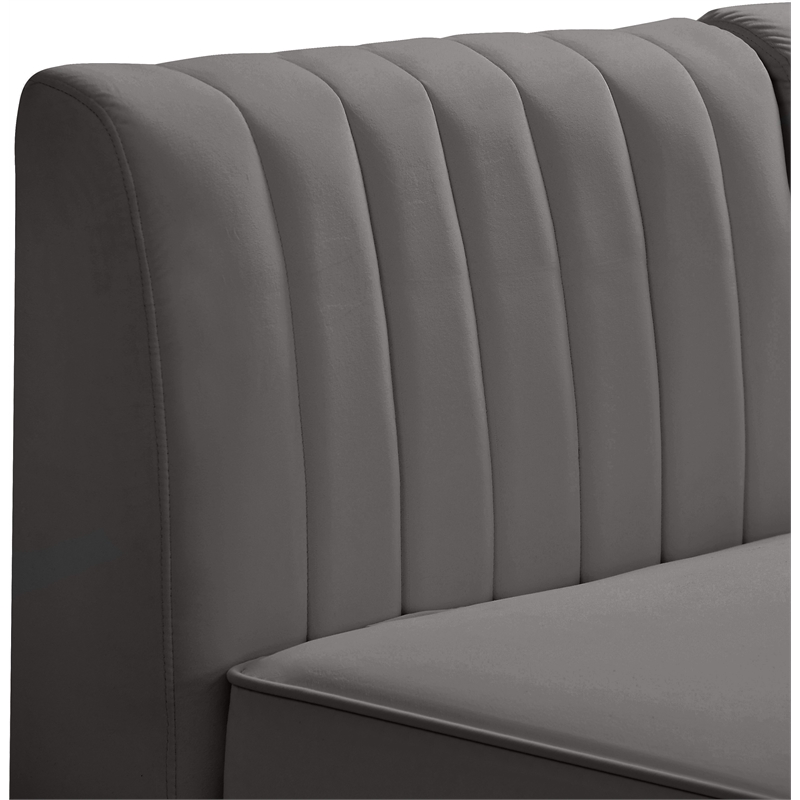 Meridian Furniture Alina Grey Velvet Modular Sectional