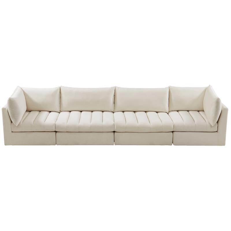 Meridian Furniture Jacob Cream Velvet Modular Sofa
