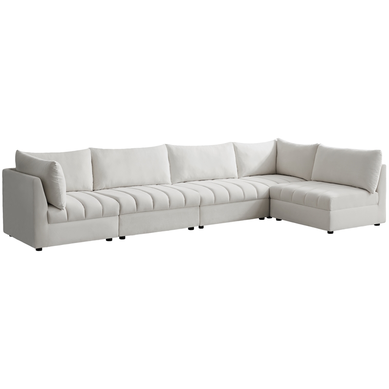 Meridian Furniture Jacob Cream Velvet Modular Sectional