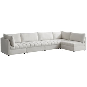 Meridian Furniture Jacob Cream Velvet Modular Sectional