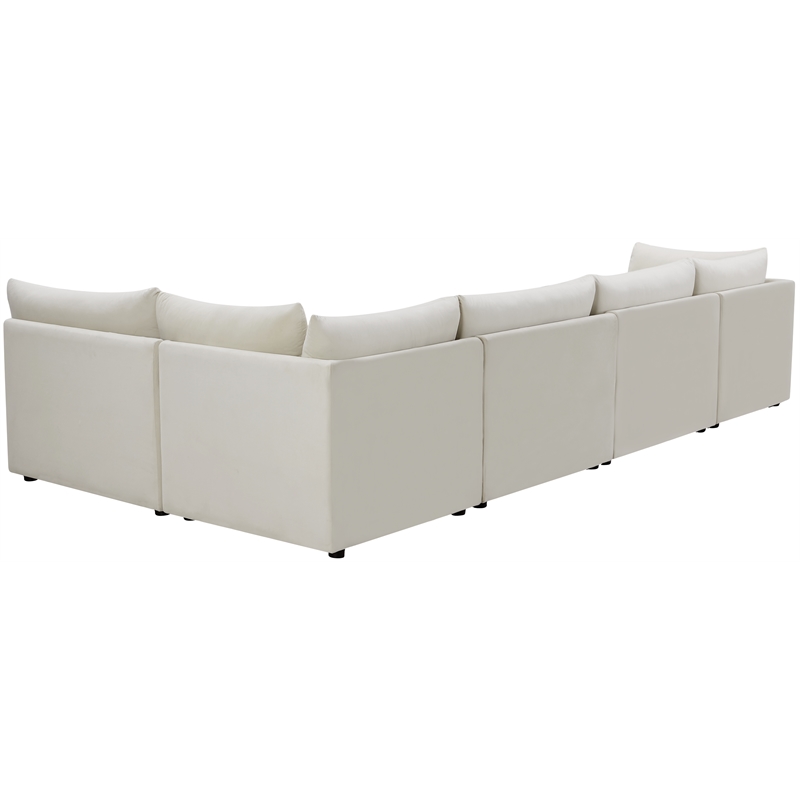 Meridian Furniture Jacob Cream Velvet Modular Sectional