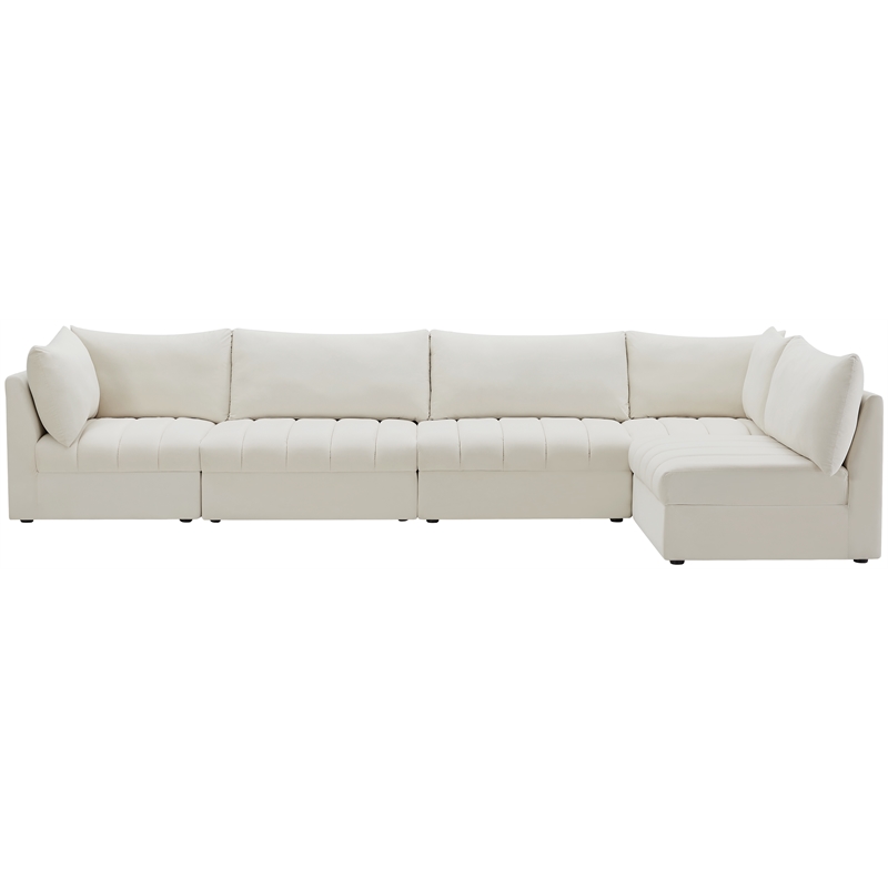 Meridian Furniture Jacob Cream Velvet Modular Sectional