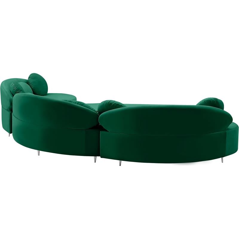 Meridian Furniture Vivacious Green Velvet 3pc. Sectional