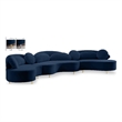 Meridian Furniture Vivacious Navy Velvet 3pc. Sectional