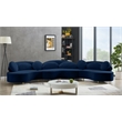 Meridian Furniture Vivacious Navy Velvet 3pc. Sectional
