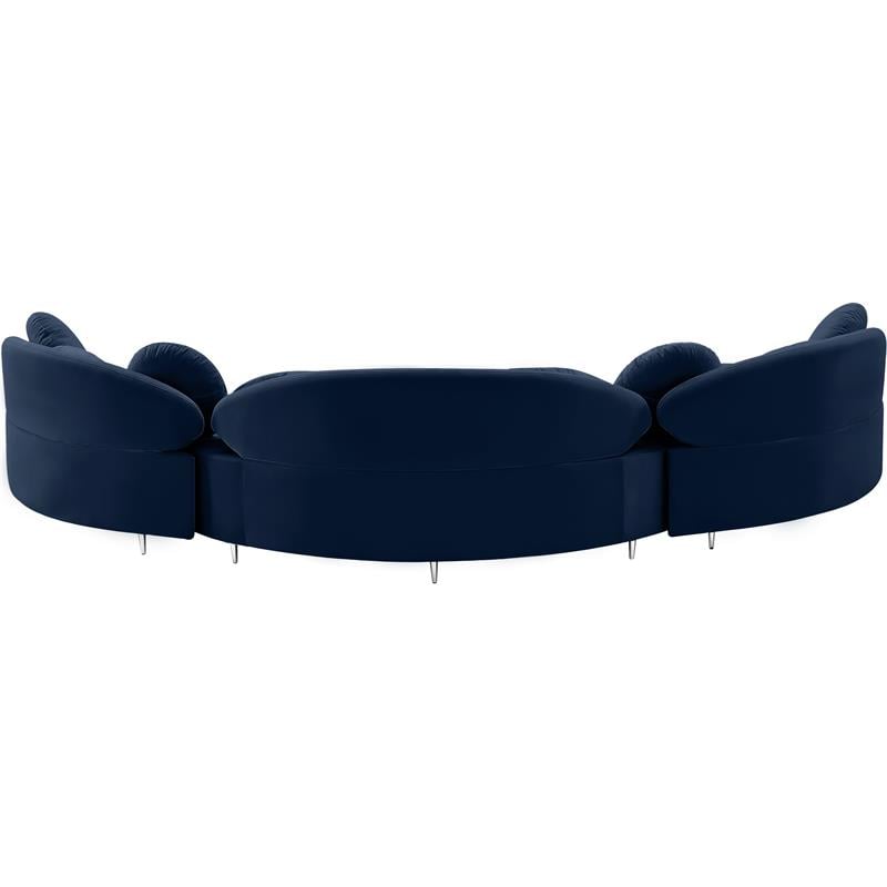 Meridian Furniture Vivacious Navy Velvet 3pc. Sectional