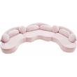 Meridian Furniture Vivacious Pink Velvet 3pc. Sectional