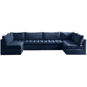 Meridian Furniture Jacob Navy Velvet Modular Sectional