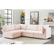 Meridian Furniture Jacob Pink Velvet Modular Sectional