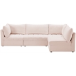 Meridian Furniture Jacob Pink Velvet Modular Sectional