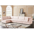 Meridian Furniture Jacob Pink Velvet Modular Sectional