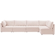 Meridian Furniture Jacob Pink Velvet Modular Sectional