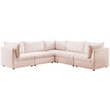 Meridian Furniture Jacob Pink Velvet Modular Sectional