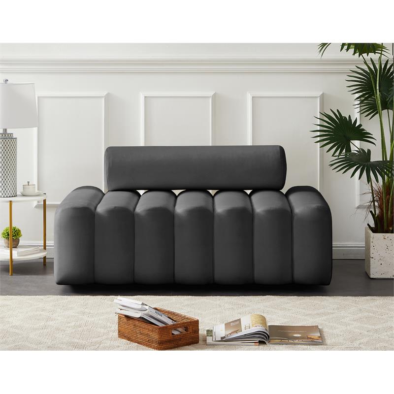 Meridian Furniture Melody Grey Velvet Loveseat