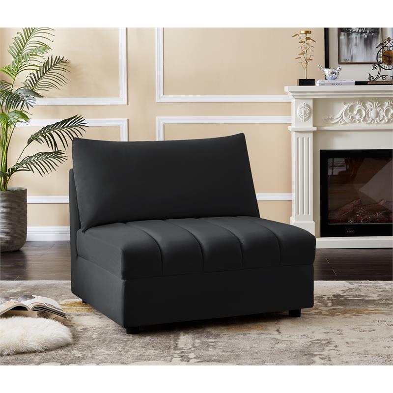Meridian Furniture Jacob Black Velvet Armless