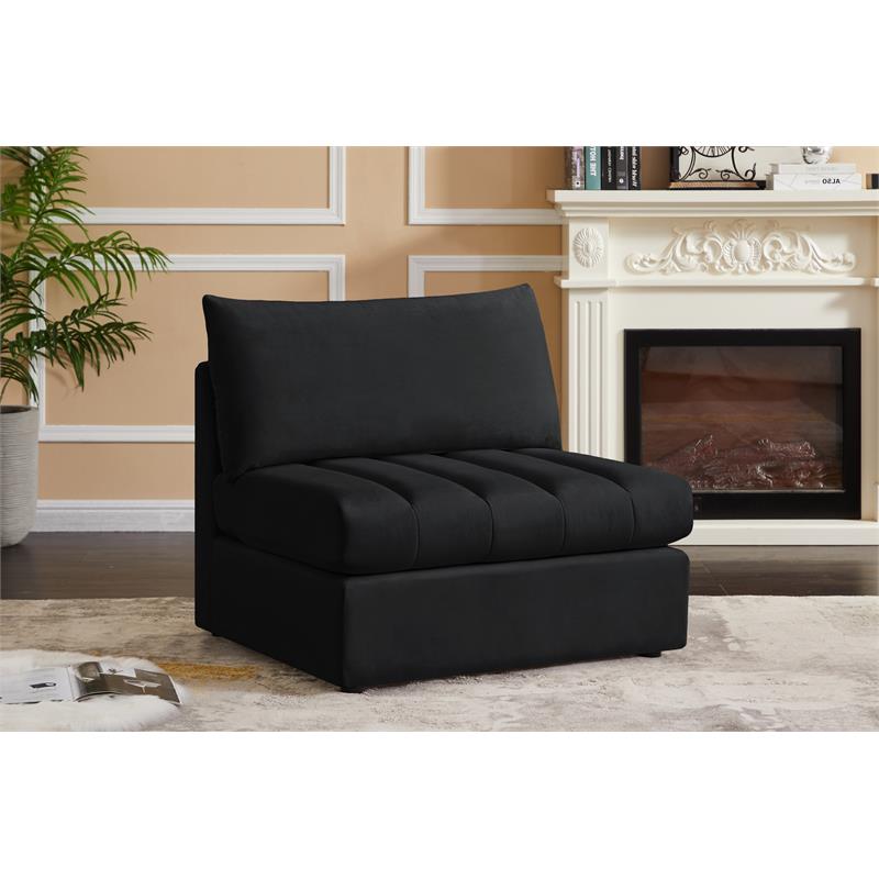 Meridian Furniture Jacob Black Velvet Armless