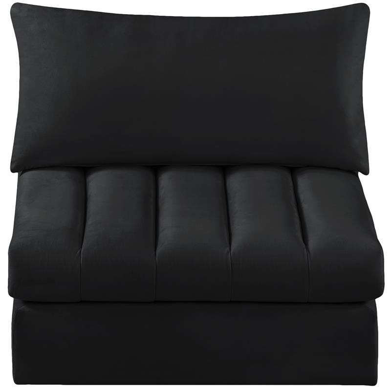 Meridian Furniture Jacob Black Velvet Armless