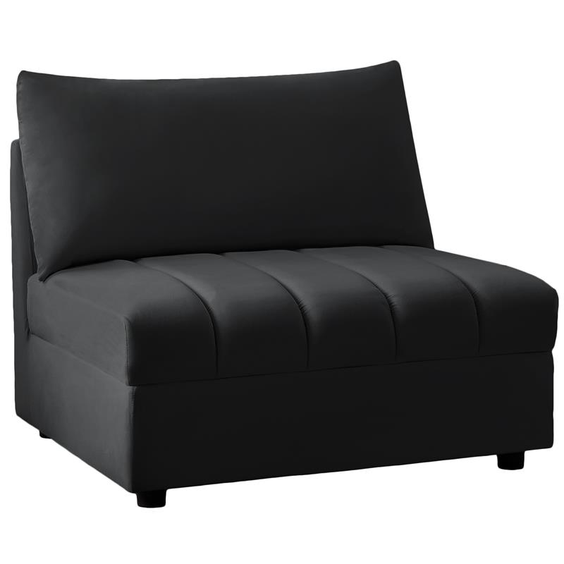 Meridian Furniture Jacob Black Velvet Armless