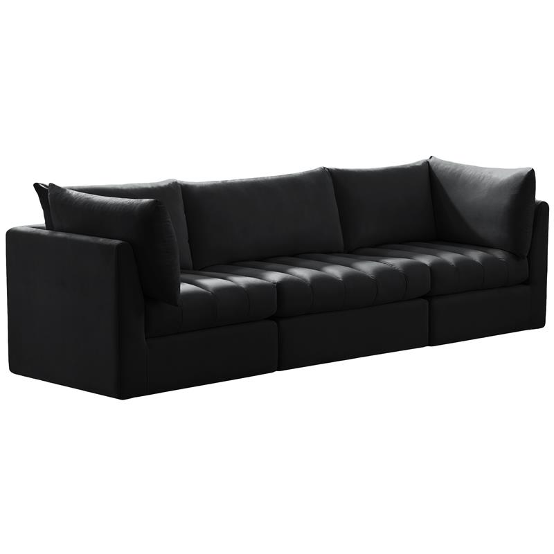 Meridian Furniture Jacob Black Velvet Modular Sofa