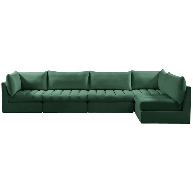 Meridian Furniture Jacob Green Velvet Modular Sectional