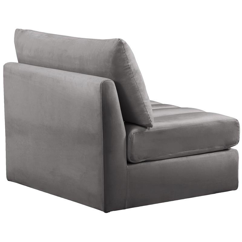 Meridian Furniture Jacob Grey Velvet Armless