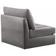 Meridian Furniture Jacob Grey Velvet Armless