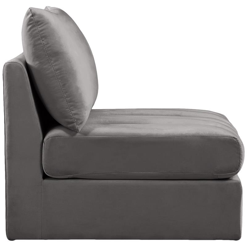 Meridian Furniture Jacob Grey Velvet Armless